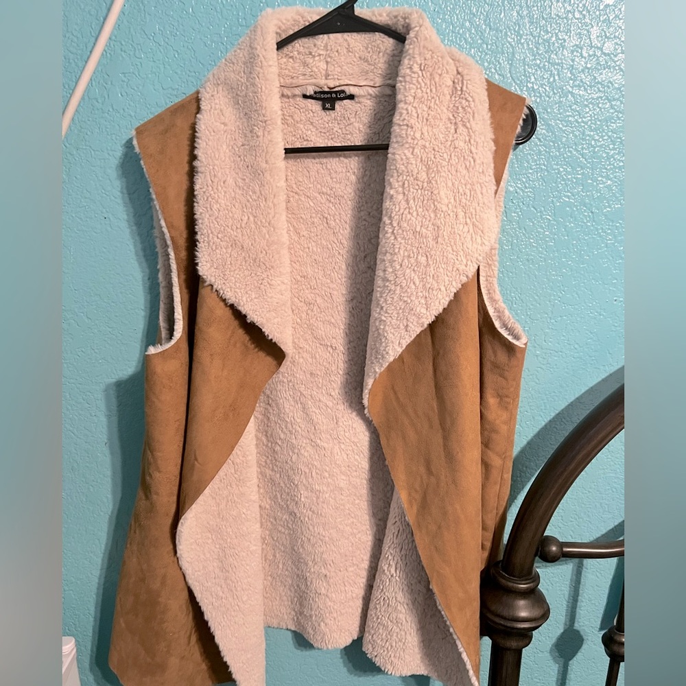 Madison & Lola Faux Suede Sleeveless Jacket